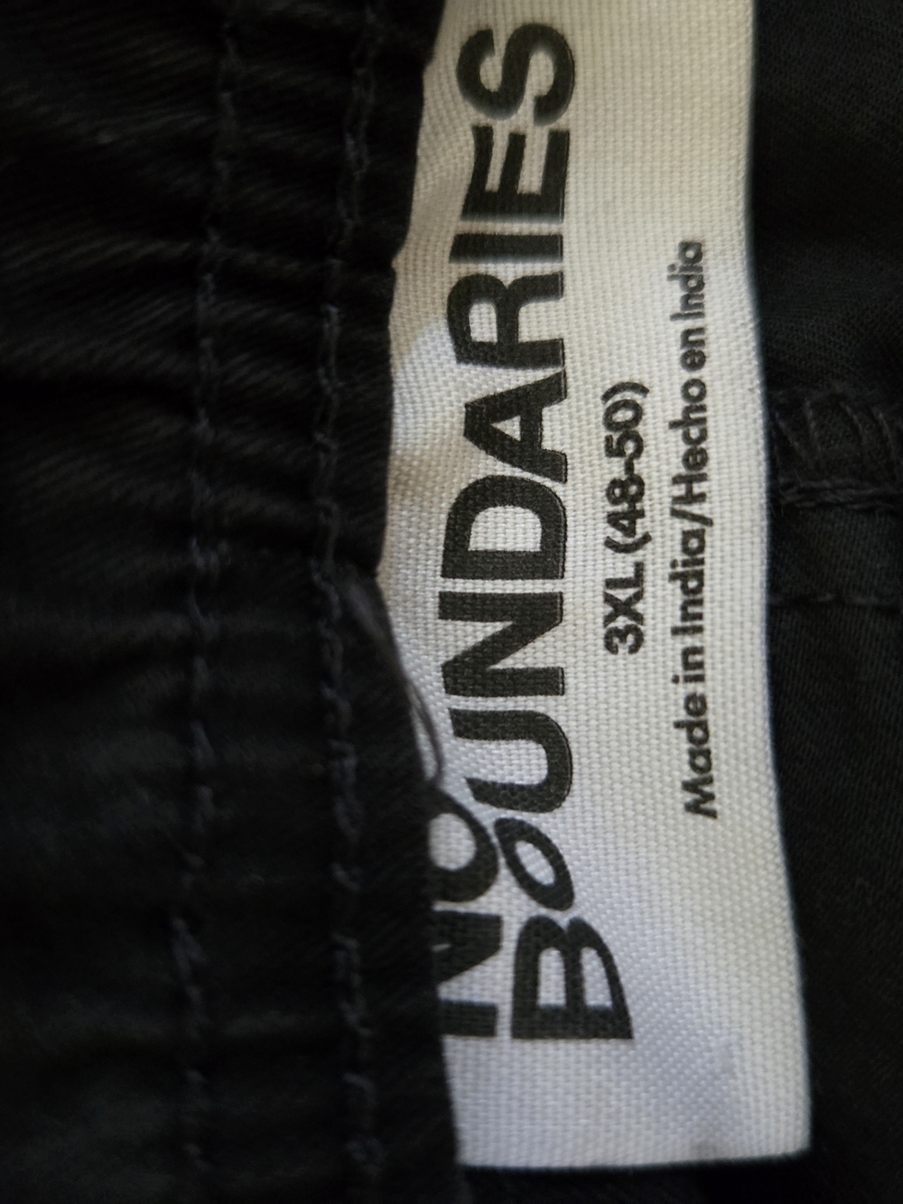 No Boundaries NEW Men's Black Cargo Pants Drawstring Elastic Waist 3XL (48-50) - Picture 6 of 8
